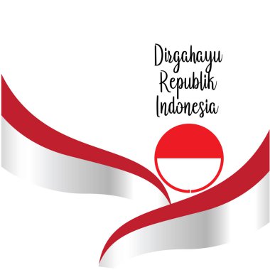 Mutlu bağımsızlık gün Endonezya çeviri. Endonezya mutlu bağımsızlık günü bayrak afişi. - Vektör