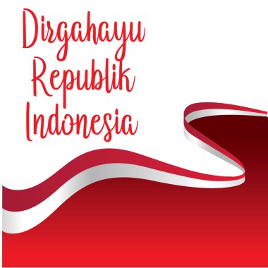 Mutlu bağımsızlık gün Endonezya çeviri. Endonezya mutlu bağımsızlık günü bayrak afişi. - Vektör