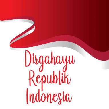 Mutlu bağımsızlık gün Endonezya çeviri. Endonezya mutlu bağımsızlık günü bayrak afişi. - Vektör