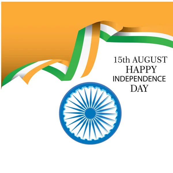 Creatieve Indiase nationale vlag achtergrond, elegante poster, banner of ontwerp voor 15 augustus, Happy Independence Day viering. -Vector — Stockfoto