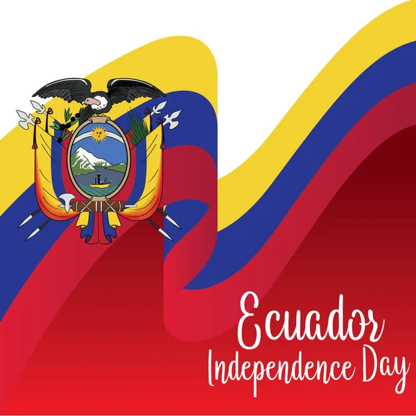 Ecuador Independence Day achtergrond sjabloon-vector — Stockvector