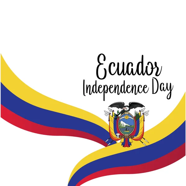 Plantilla de fondo del Día de la Independencia de Ecuador - Vector — Vector de stock