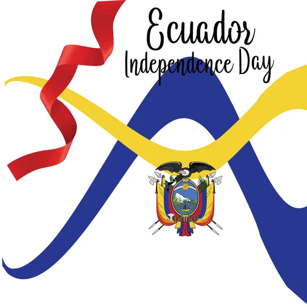 Plantilla de fondo del Día de la Independencia de Ecuador - Vector — Archivo Imágenes Vectoriales