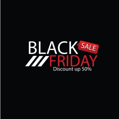 Black Friday Sale etiketi. Vektör reklam illüstrasyon. Promosyon pazarlama indirim olay