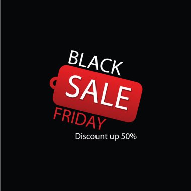 Black Friday Sale etiketi. Vektör reklam illüstrasyon. Promosyon pazarlama indirim olay