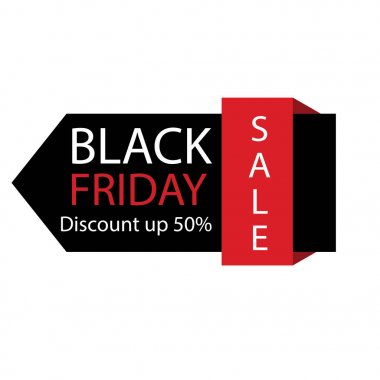 Black Friday Sale etiketi. Vektör reklam illüstrasyon. Promosyon pazarlama indirim olay