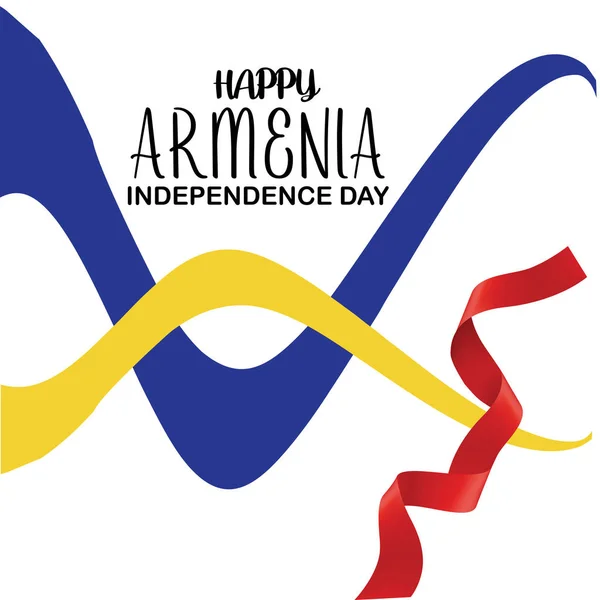Plantilla vectorial feliz día de independencia Armenia. Diseño para banner, tarjetas de felicitación o impresión. Celebración del Día Nacional. - Vector — Vector de stock