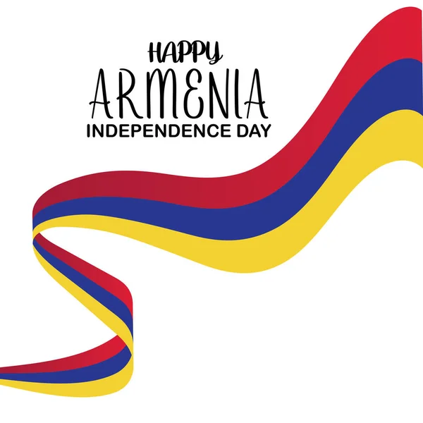 Plantilla vectorial feliz día de independencia Armenia. Diseño para banner, tarjetas de felicitación o impresión. Celebración del Día Nacional. - Vector — Vector de stock