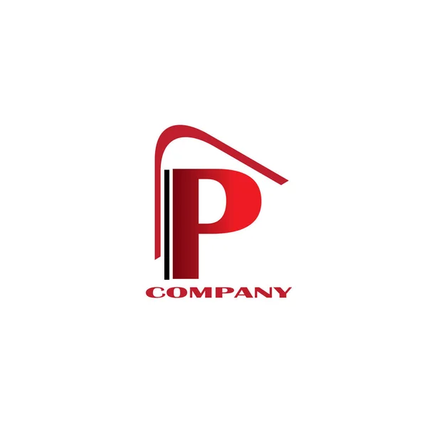 Αρχικό γράμμα P συνδεδεμένο λογότυπο σχεδίασης-διάνυσμα — Διανυσματικό Αρχείο