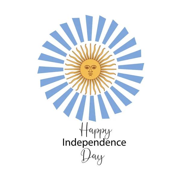 Argentina feliz día de la independencia tarjeta de felicitación, bandera, ilustración vectorial. -vector — Archivo Imágenes Vectoriales