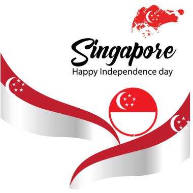 Singapur bağımsızlık günü kutlama vektör illüstrasyon
