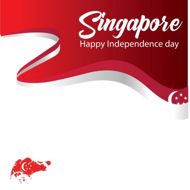 Singapur bağımsızlık günü kutlama vektör illüstrasyon