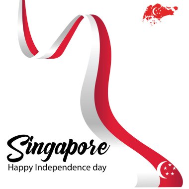 Singapur bağımsızlık günü kutlama vektör illüstrasyon