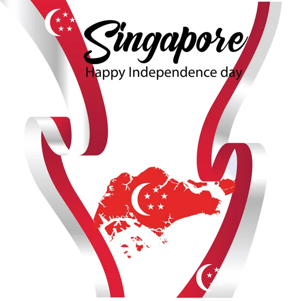 Singapore Independence Day Celebration Vector Illustration — Stock Vector