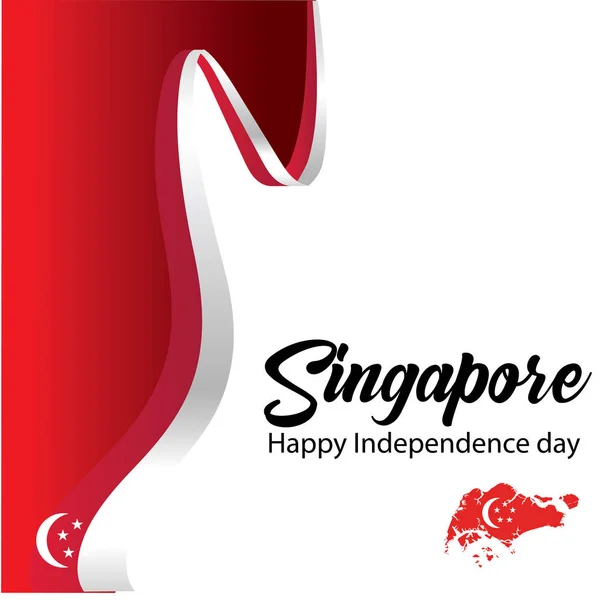 シンガポール独立記念日お祝いベクトルイラスト — ストックベクタ