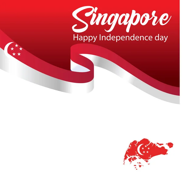Singapore Självständighetsdagen Firande Vektor Illustration — Stock vektor