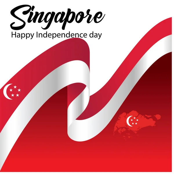 Singapore Independence Day Celebration Vector Illustration — Stock Vector