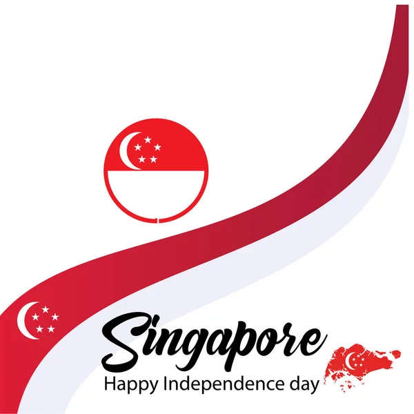 Singapore Independence Day Celebration Vector Illustration — Stock Vector