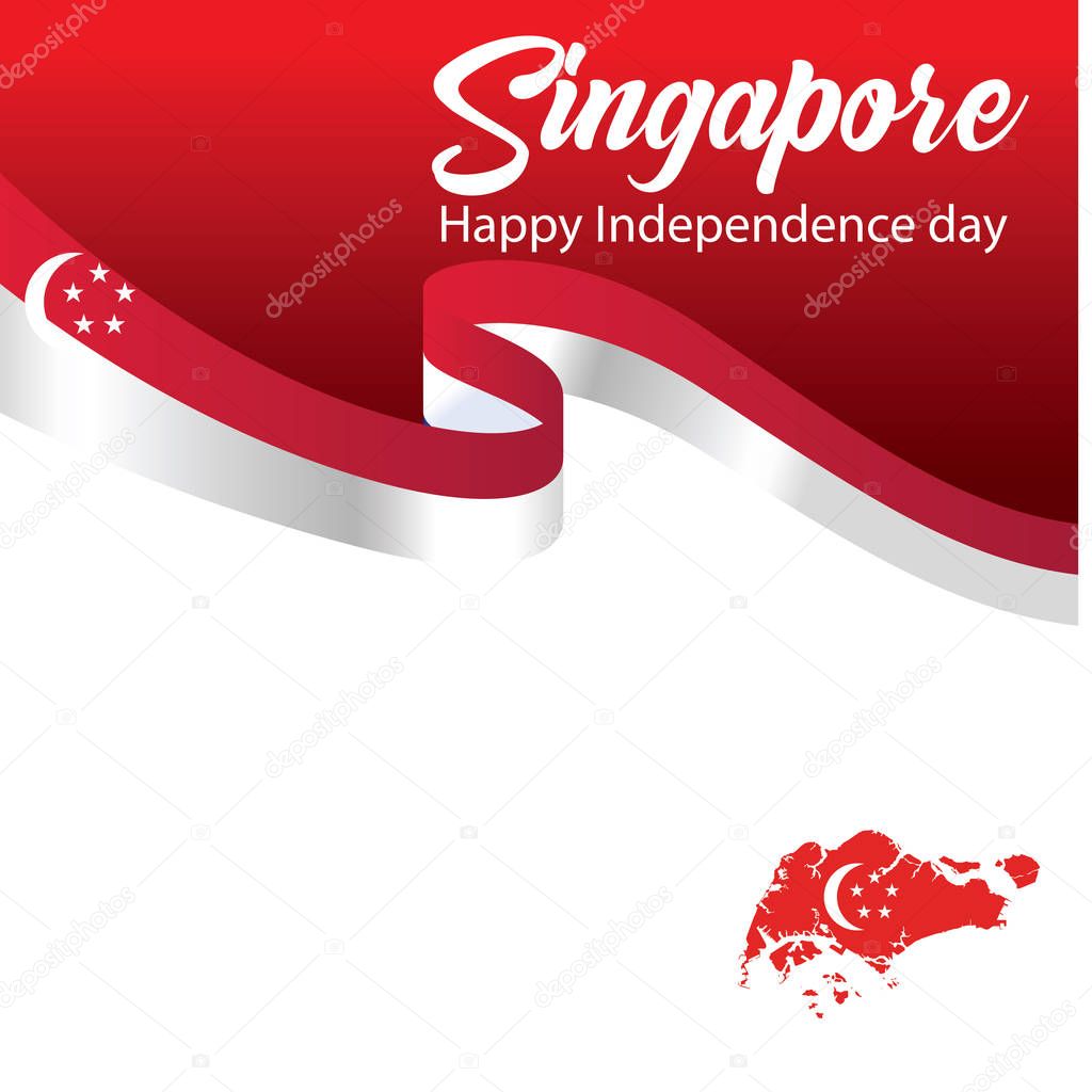 Singapore independence day celebration vector illustration