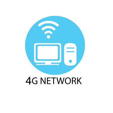 Vektör teknolojisi simge ağ işareti 4g. Düz çizgi minimalizm tarzıNda İllüstrasyon 4g internet sembolü. - Vektör - Vektör