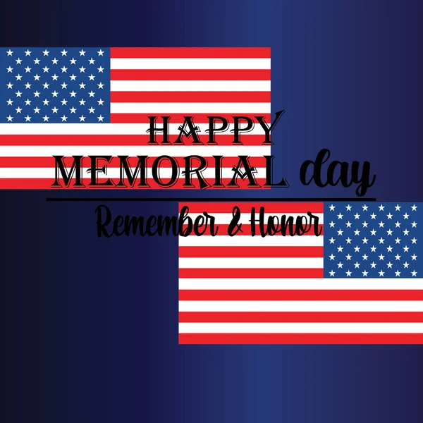 Día de los Caídos - Recuerde y honre con la bandera de Estados Unidos, ilustración vectorial. - Vector — Archivo Imágenes Vectoriales