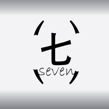 Çince karakter numaraları illüstrasyon 7-vektör