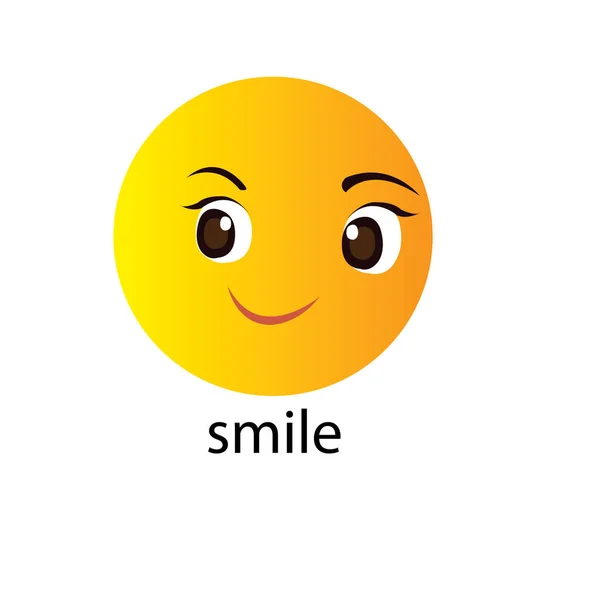 Smile icon tempate design. Векторный логотип смайлика на белом фоне. Face line art style - Vector — стоковый вектор