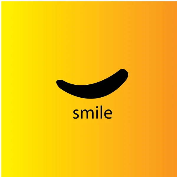 Diseño de plantilla de icono de sonrisa. Sonriente logotipo del vector emoticono sobre fondo amarillo. Estilo de arte de línea facial - Vector — Archivo Imágenes Vectoriales