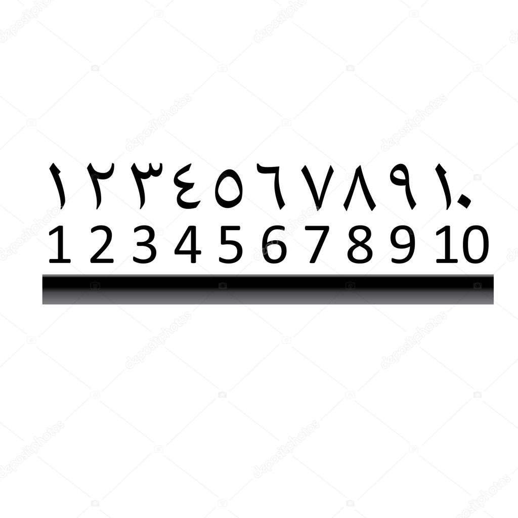 Arabic Number Font Logo Vector Template Design - Vector