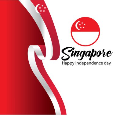Singapur Bağımsızlık Günü Vatansever Tasarım vektör