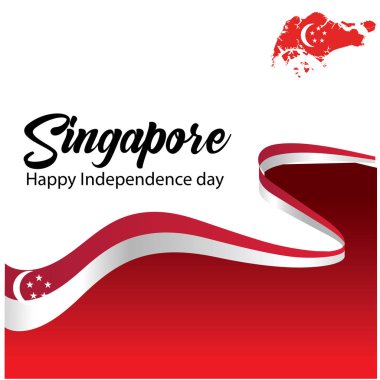 Singapur Bağımsızlık Günü Vatansever Tasarım vektör