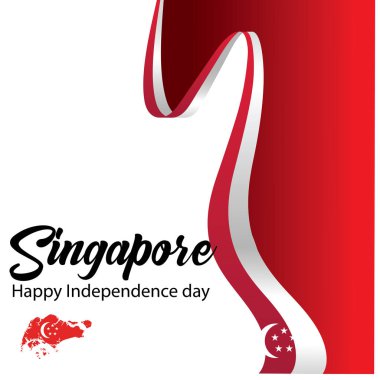 Singapur Bağımsızlık Günü Vatansever Tasarım vektör