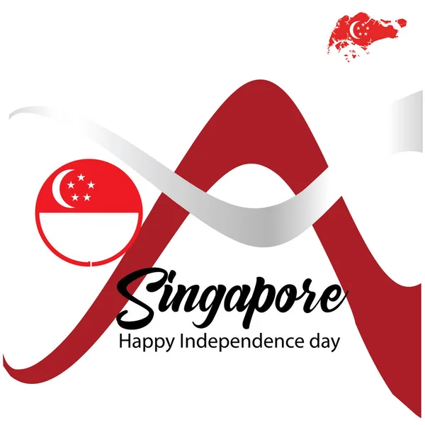 Singapore Independence Day Patriotic Design Vector — Stock Vector