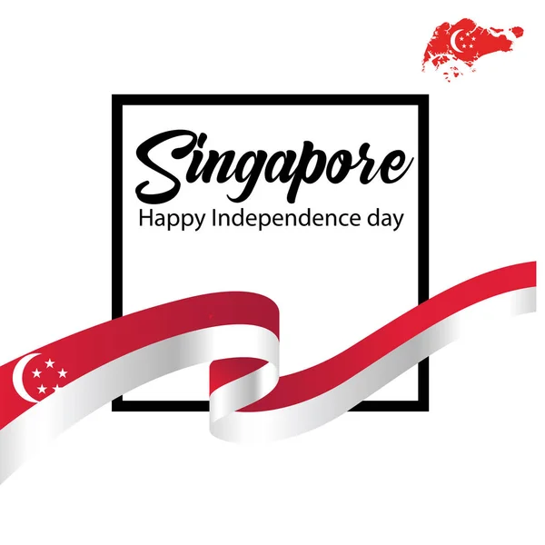 Singapore Independence Day Patriottische Ontwerp Vector — Stockvector