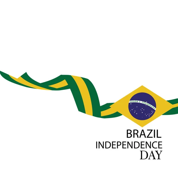 Vektör illüstrasyon. Brezilya ulusal tatil Brezilya Bağımsızlık Günü 7 Eylül'de kutlanır. sembolik renklerde grafik tasarım kartvizit, davetiyeler, hediye kartları, - Vektör — Stok Vektör