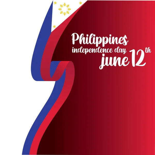 Filippijnen onafhankelijke dag vector sjabloonontwerp illustratie-vector — Stockvector