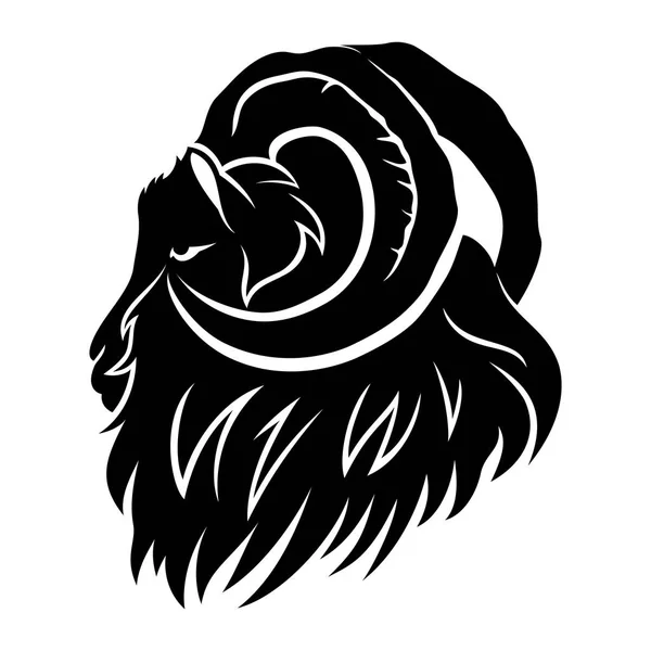 Sign Mascot Symbol Black Ram White Background — Stock Vector
