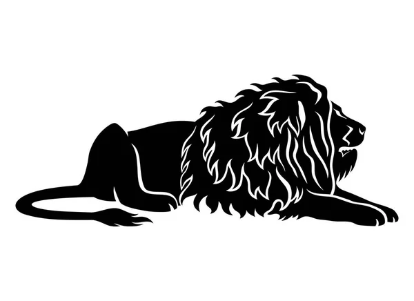 Signe Lion Noir Sur Fond Blanc — Image vectorielle