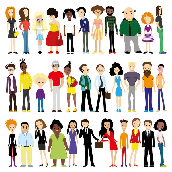 Group Diverse People White Background — Stock Vector