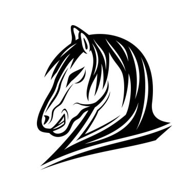 Beyaz bir arka plan üzerinde siyah at işareti.