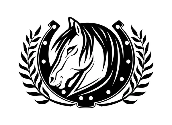 Paard Hoefijzer Een Witte Achtergrond — Stockvector