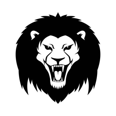 Beyaz bir arka plan üzerinde siyah bir aslan iz.