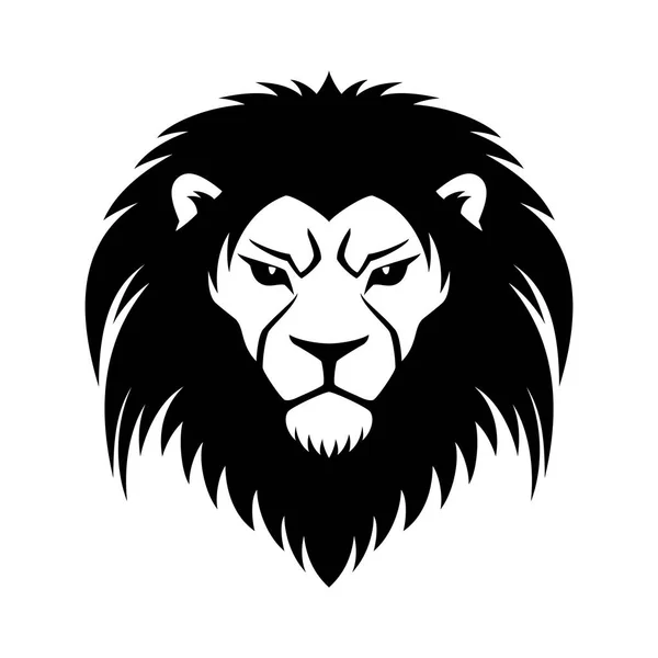 Signe Lion Noir Sur Fond Blanc — Image vectorielle