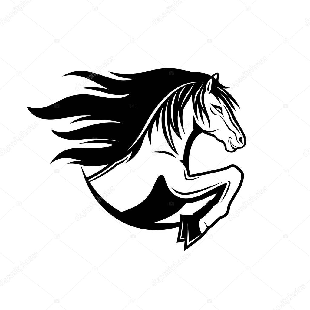 Sign of horse on a white background.