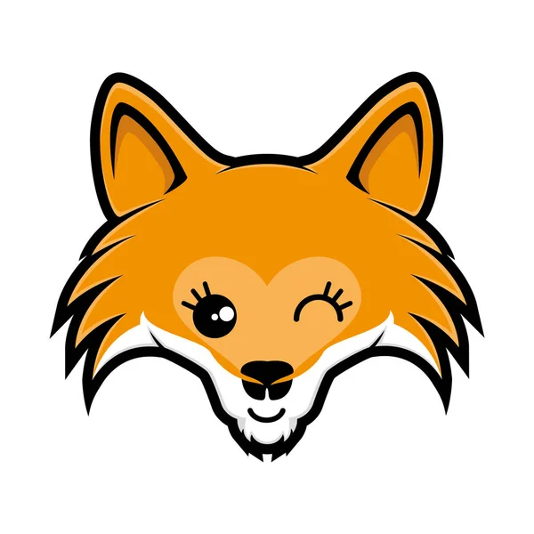 白色背景下的快乐狐狸面具 — 图库矢量图片