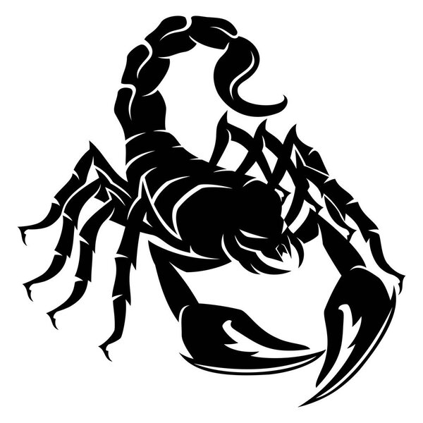 Знак черного скорпиона на белом фоне
.