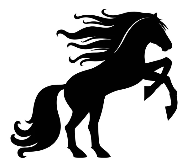 Signe Cheval Noir Sur Fond Blanc — Image vectorielle