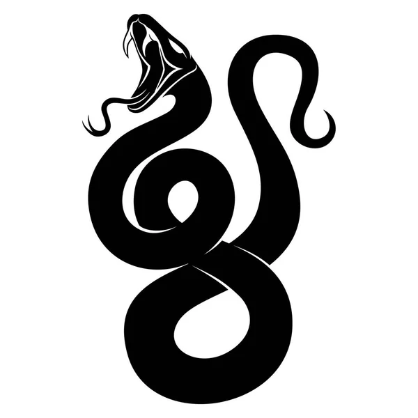 Signe Serpent Noir Sur Fond Blanc — Image vectorielle