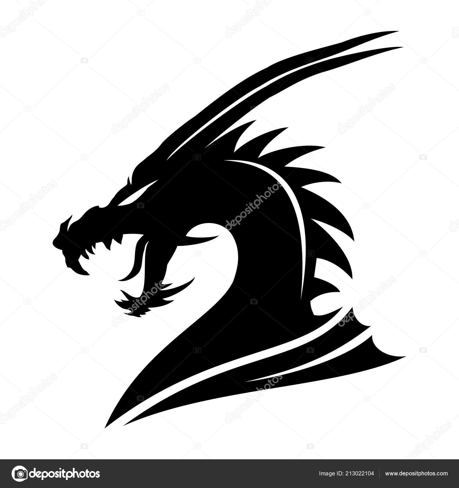 Sign Black Dragon White Background Stock Vector by ©taronin 213022104