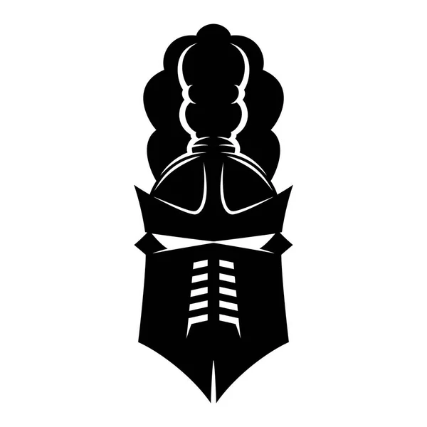 Черный Рыцарь Шлем Белом Фоне — стоковый вектор